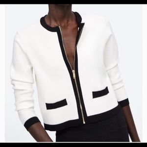Brand new Zara zip up cropped cardigan size S